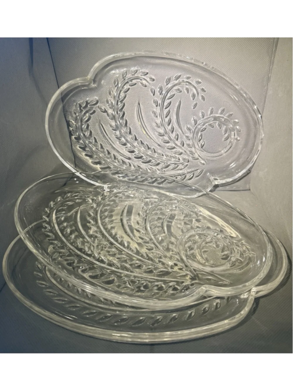 Federal Glass Homestead Hospitality Snack Plates 3 Replacement Vintage